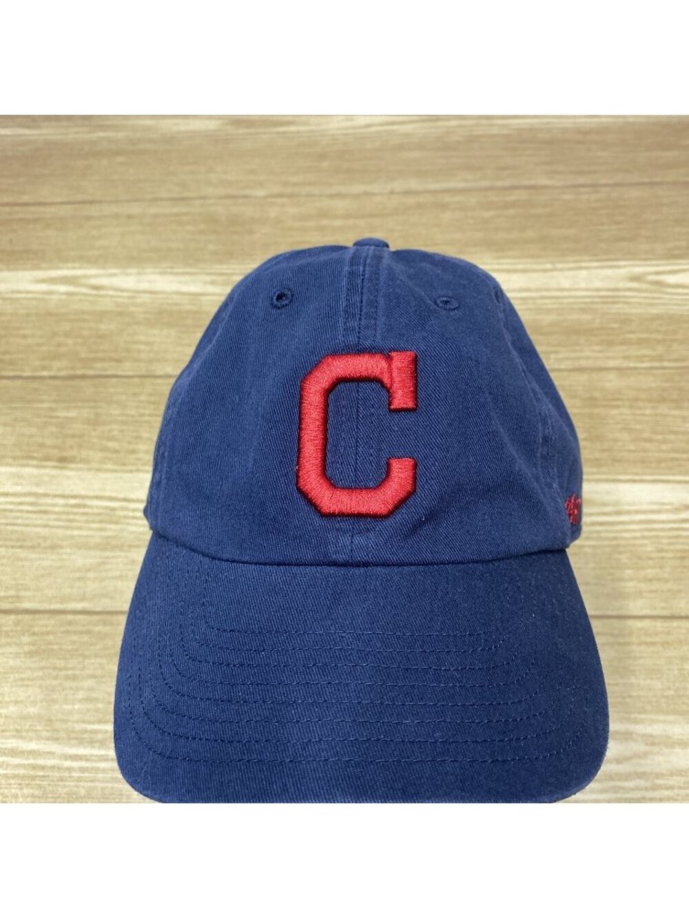Cleveland Indians Baseball Cap Blue Denim Adjustable Hat Embroidered Strap Back